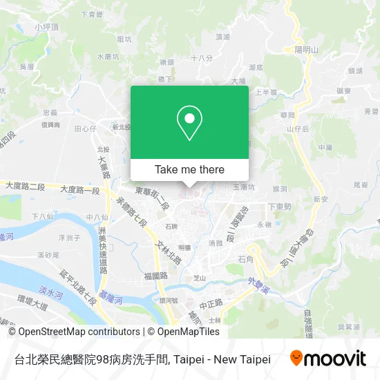 台北榮民總醫院98病房洗手間地圖