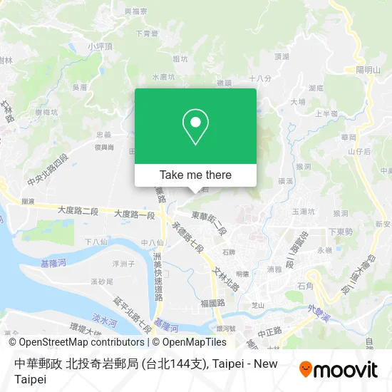 中華郵政 北投奇岩郵局 (台北144支) map