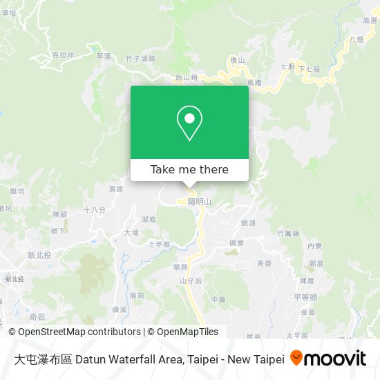 大屯瀑布區 Datun Waterfall Area map