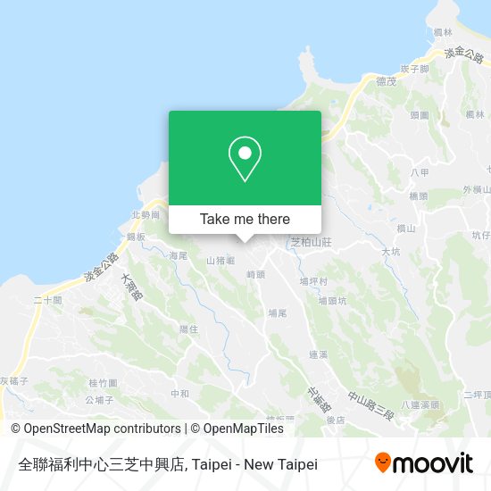 全聯福利中心三芝中興店地圖