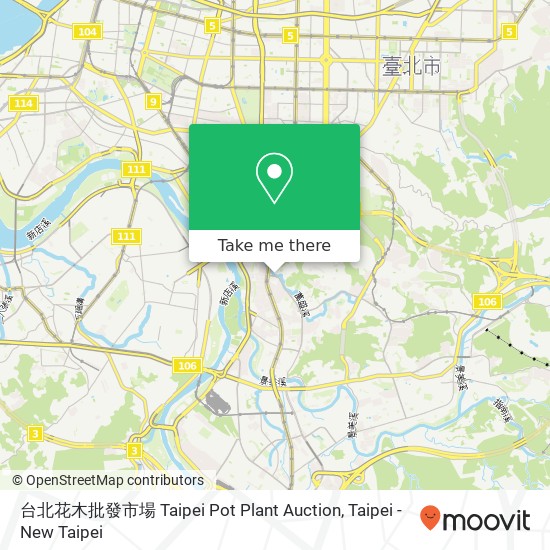 台北花木批發市場  Taipei Pot Plant Auction map