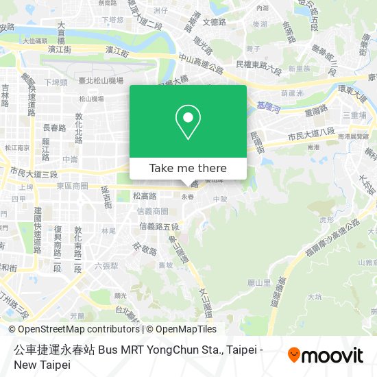 公車捷運永春站 Bus MRT YongChun Sta. map