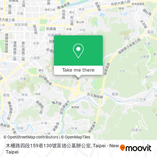 How To Get To 木柵路四段159巷130號富德公墓辦公室in 文山區by Bus Or Metro