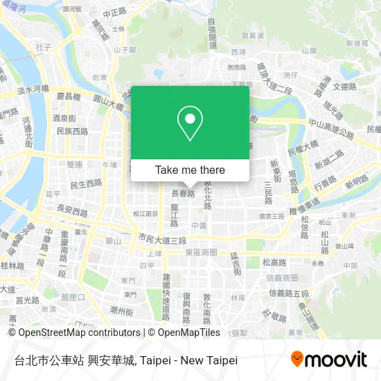 台北巿公車站 興安華城 map