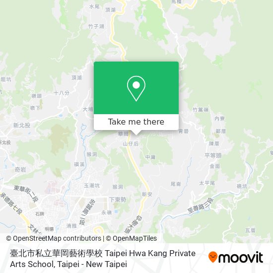 臺北市私立華岡藝術學校 Taipei Hwa Kang Private Arts School map