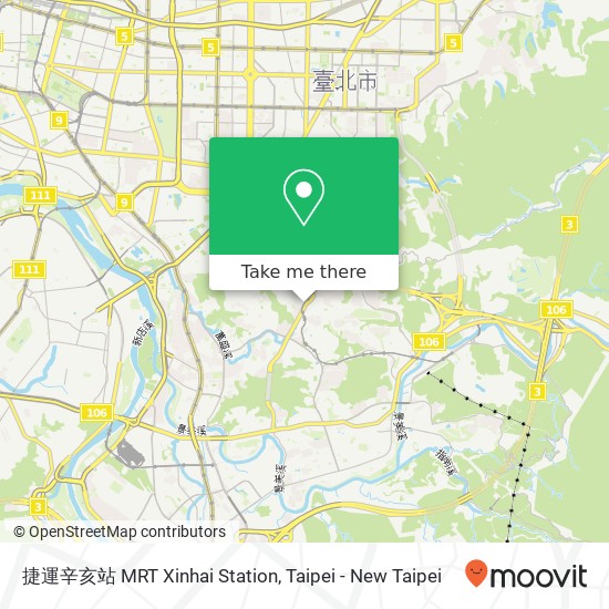 捷運辛亥站 MRT Xinhai Station map
