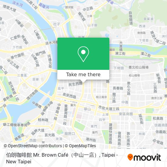 伯朗咖啡館 Mr. Brown Café（中山一店） map