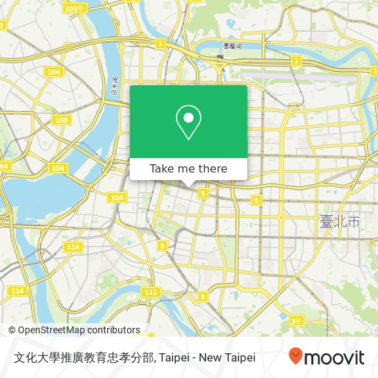 文化大學推廣教育忠孝分部 map