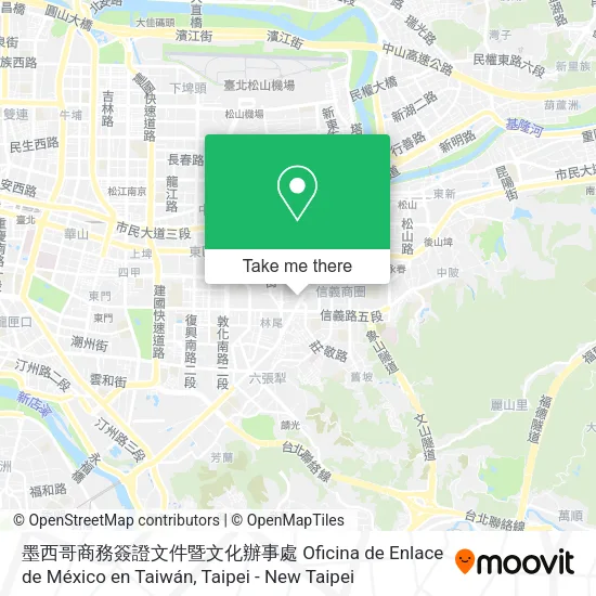 墨西哥商務簽證文件暨文化辦事處 Oficina de Enlace de México en Taiwán map