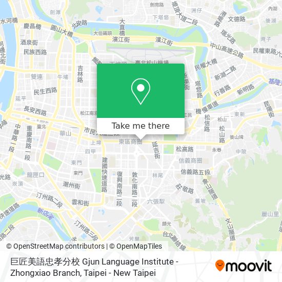 巨匠美語忠孝分校 Gjun Language Institute - Zhongxiao Branch map