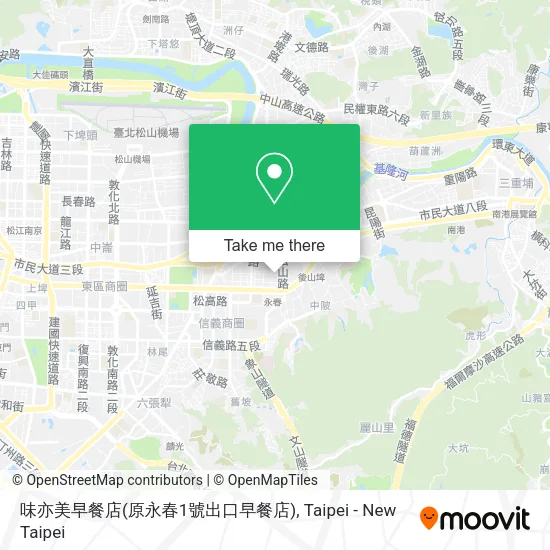 味亦美早餐店(原永春1號出口早餐店)地圖