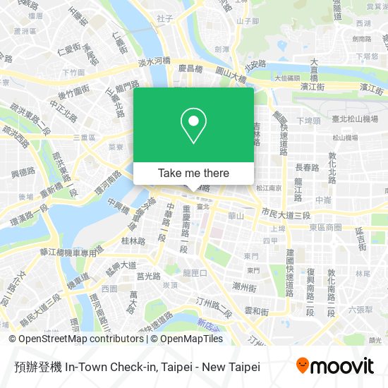 預辦登機 In-Town Check-in map