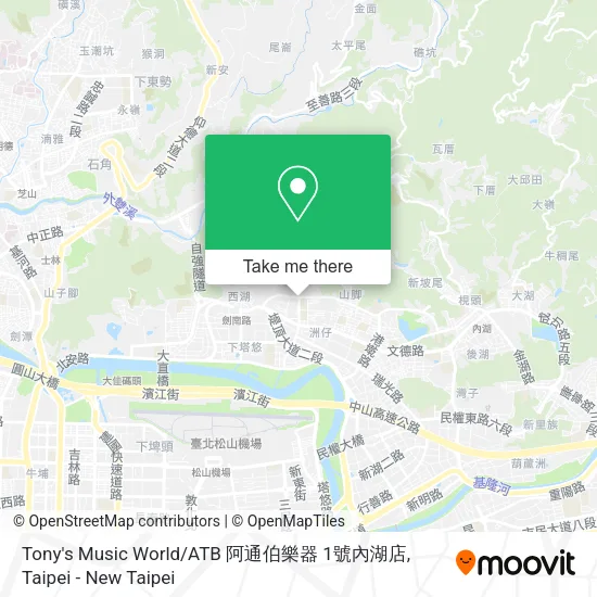Tony's Music World / ATB 阿通伯樂器 1號內湖店地圖