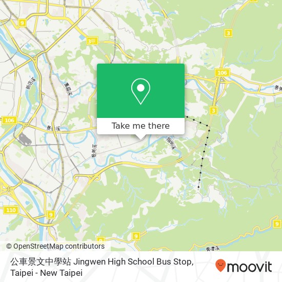 公車景文中學站 Jingwen High School Bus Stop map