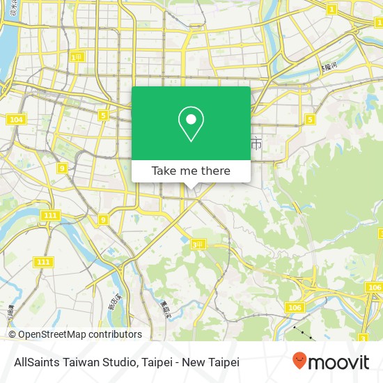 AllSaints Taiwan Studio map