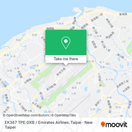 EK367 TPE-DXB / Emirates Airlines map