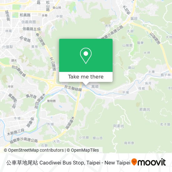 公車草地尾站 Caodiwei Bus Stop map