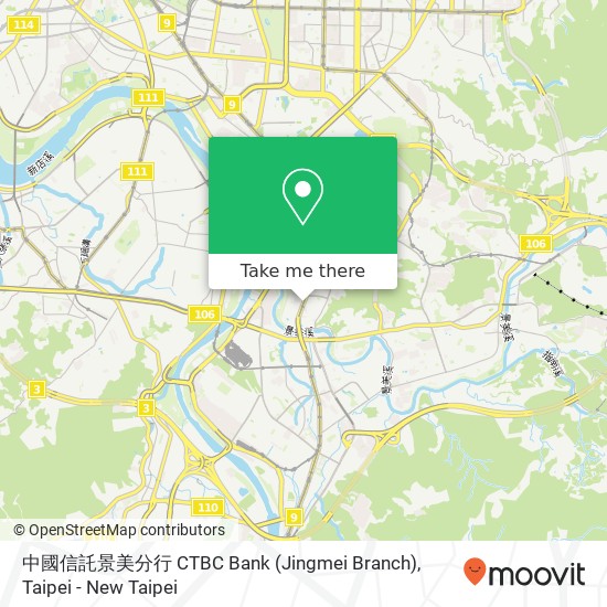 中國信託景美分行 CTBC Bank (Jingmei Branch) map