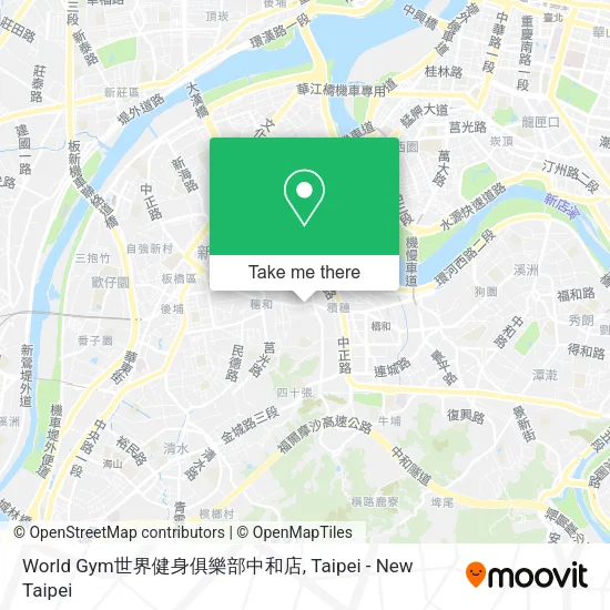World Gym世界健身俱樂部中和店地圖