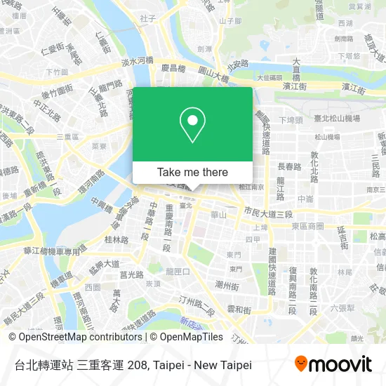 台北轉運站 三重客運 208 map