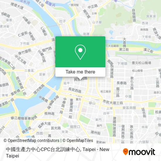 中國生產力中心CPC台北訓練中心地圖