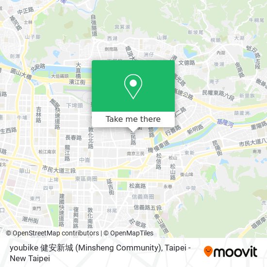 youbike 健安新城 (Minsheng Community) map