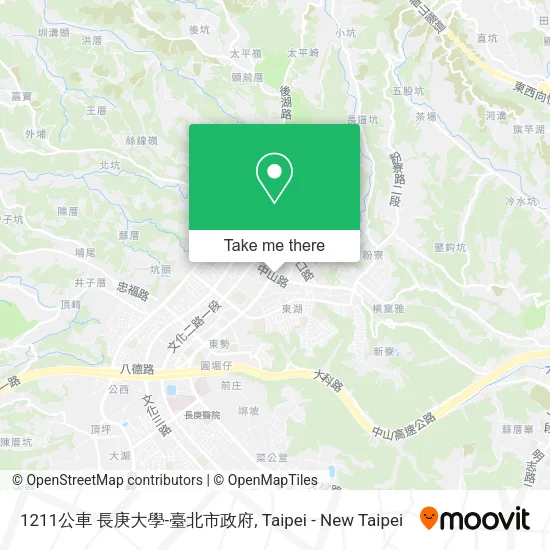 1211公車 長庚大學-臺北市政府地圖