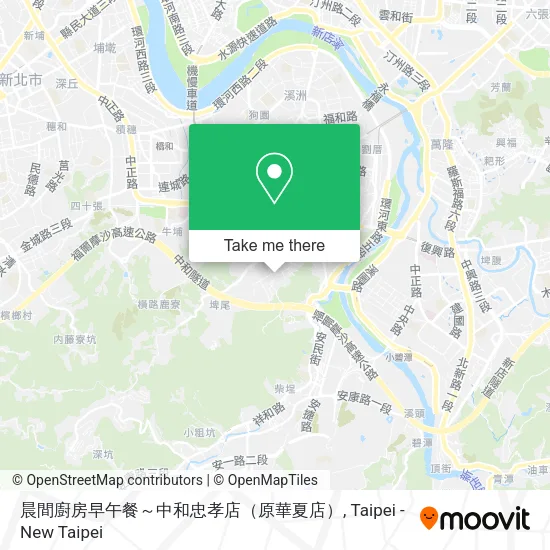 晨間廚房早午餐～中和忠孝店（原華夏店）地圖