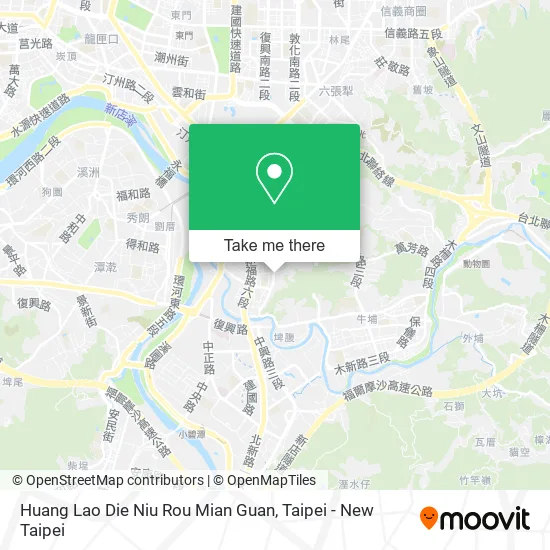 Huang Lao Die Niu Rou Mian Guan map