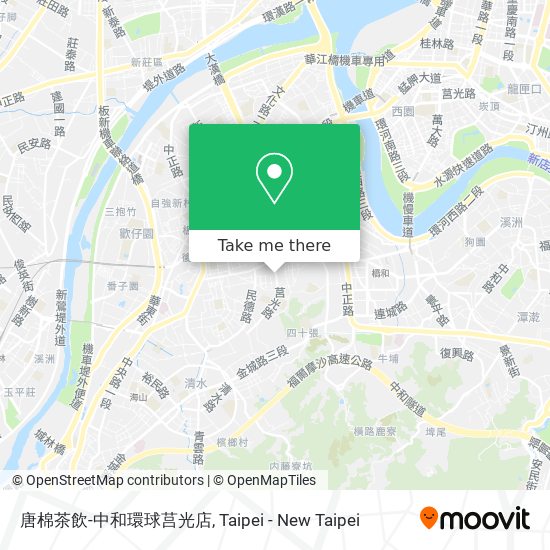唐棉茶飲-中和環球莒光店地圖