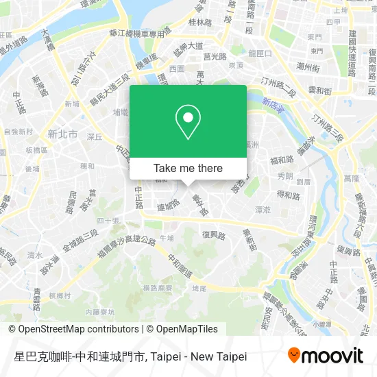 星巴克咖啡-中和連城門市地圖