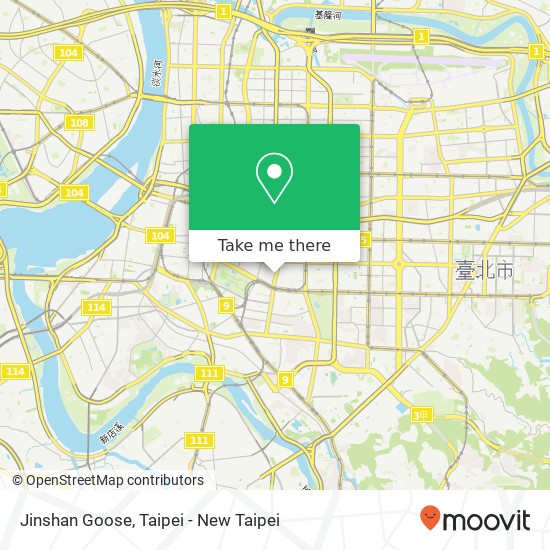 Jinshan Goose, 臺北市中正區金山南路一段90號地圖