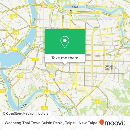 Wacheng Thai Town Cuisin Ren'ai, 臺北市中正區仁愛路二段49號 map