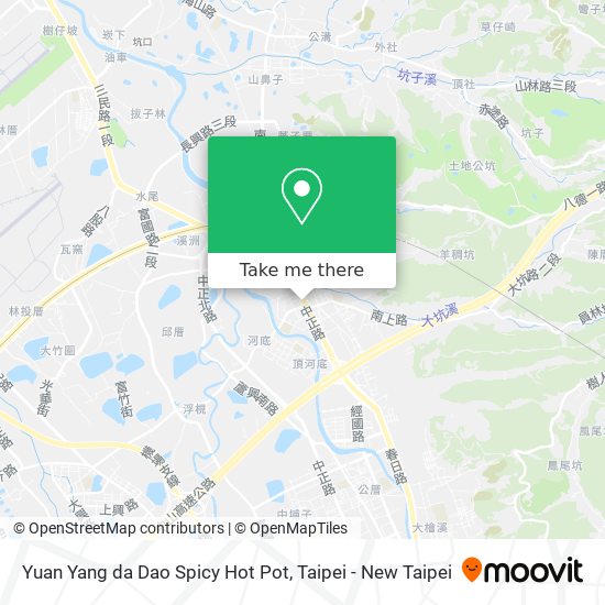Yuan Yang da Dao Spicy Hot Pot map