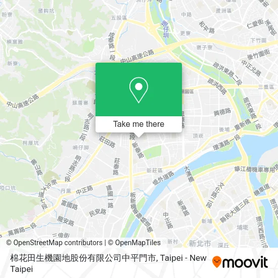 棉花田生機園地股份有限公司中平門市地圖