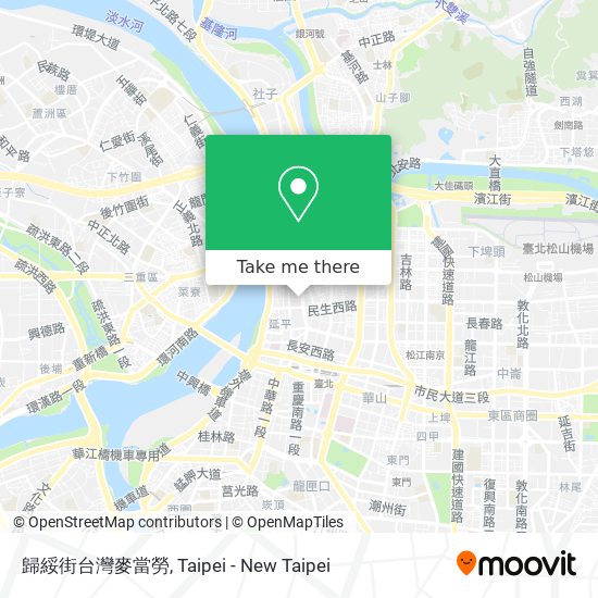 歸綏街台灣麥當勞地圖