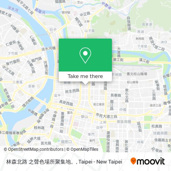 林森北路 之聲色場所聚集地。 map