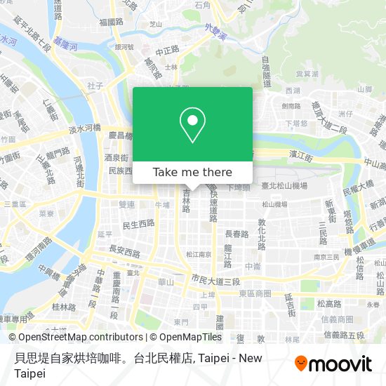 貝思堤自家烘培咖啡。台北民權店地圖