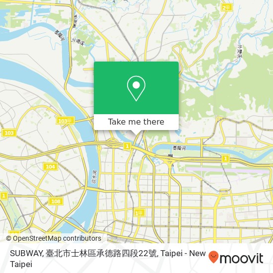 SUBWAY, 臺北市士林區承德路四段22號 map