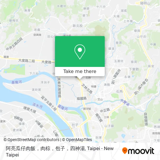 阿亮瓜仔肉飯，肉棕，包子，四神湯 map