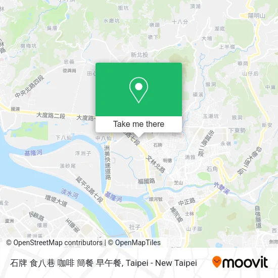 石牌 食八巷 咖啡 簡餐 早午餐地圖