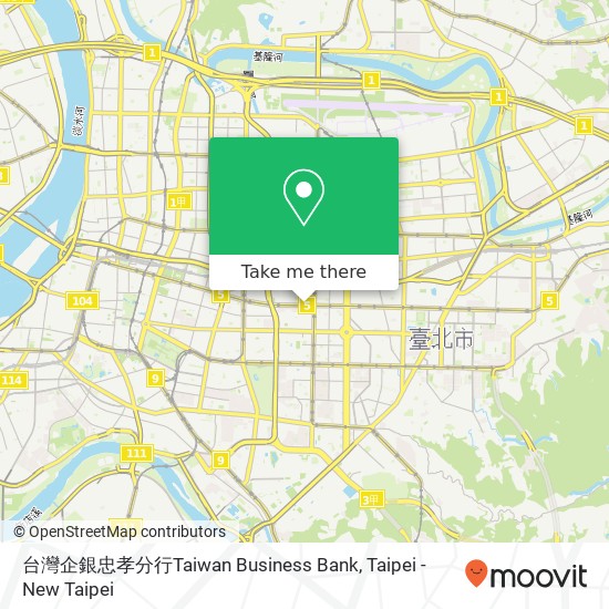 台灣企銀忠孝分行Taiwan Business Bank地圖