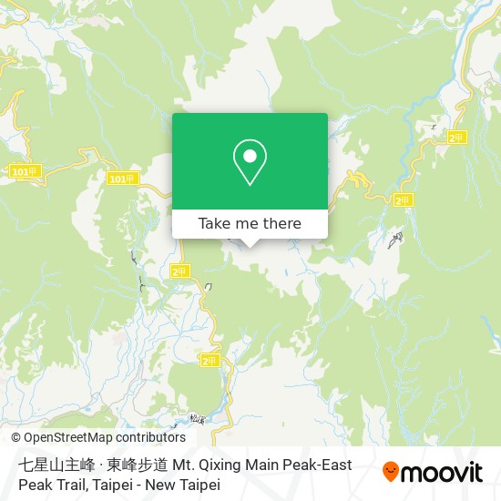 七星山主峰 · 東峰步道 Mt. Qixing Main Peak-East Peak Trail map