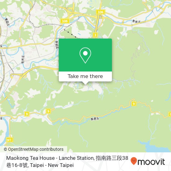 Maokong Tea House - Lanche Station, 指南路三段38巷16-8號地圖
