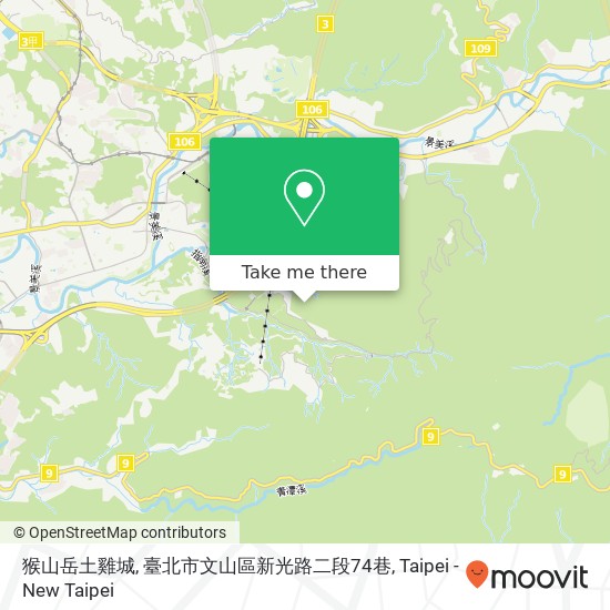 猴山岳土雞城, 臺北市文山區新光路二段74巷 map