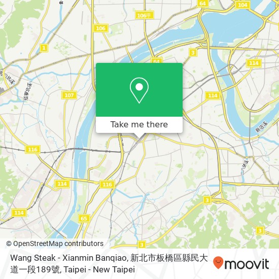Wang Steak - Xianmin Banqiao, 新北市板橋區縣民大道一段189號 map