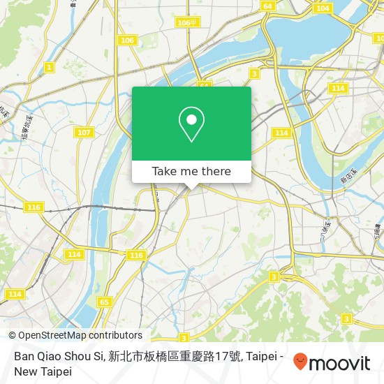 Ban Qiao Shou Si, 新北市板橋區重慶路17號 map