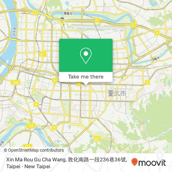Xin Ma Rou Gu Cha Wang, 敦化南路一段236巷36號地圖