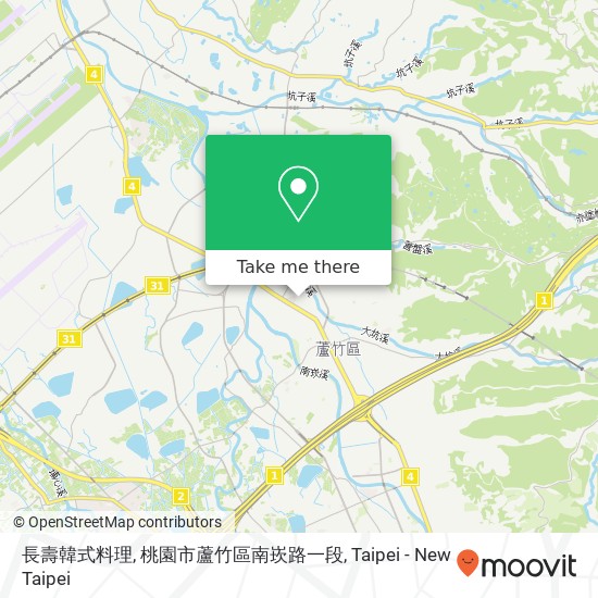 長壽韓式料理, 桃園市蘆竹區南崁路一段地圖