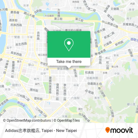 Adidas忠孝旗艦店地圖